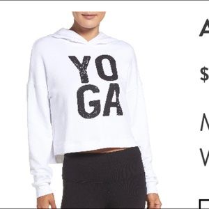 Alo more yoga cropped hoodie white m medium